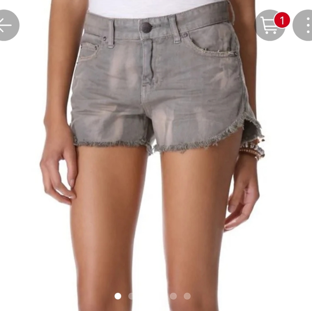 Free People Gray Bleached Short